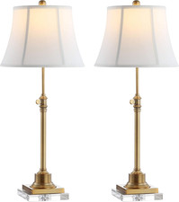 Callen Crystal  Brass Gold Table Lamp Set of 2 with LED Bulbs Included