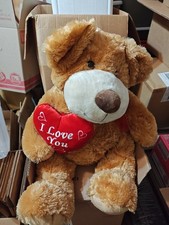 Vintage 2012-26” Brown Teddy Bear With A Heart That Says I love You