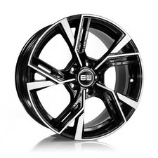 CERCHIO IN LEGA PER AUDI A5 7,5J17" 5X112 36 66,45 ELITE WHEELS THOTH BLACK POLI