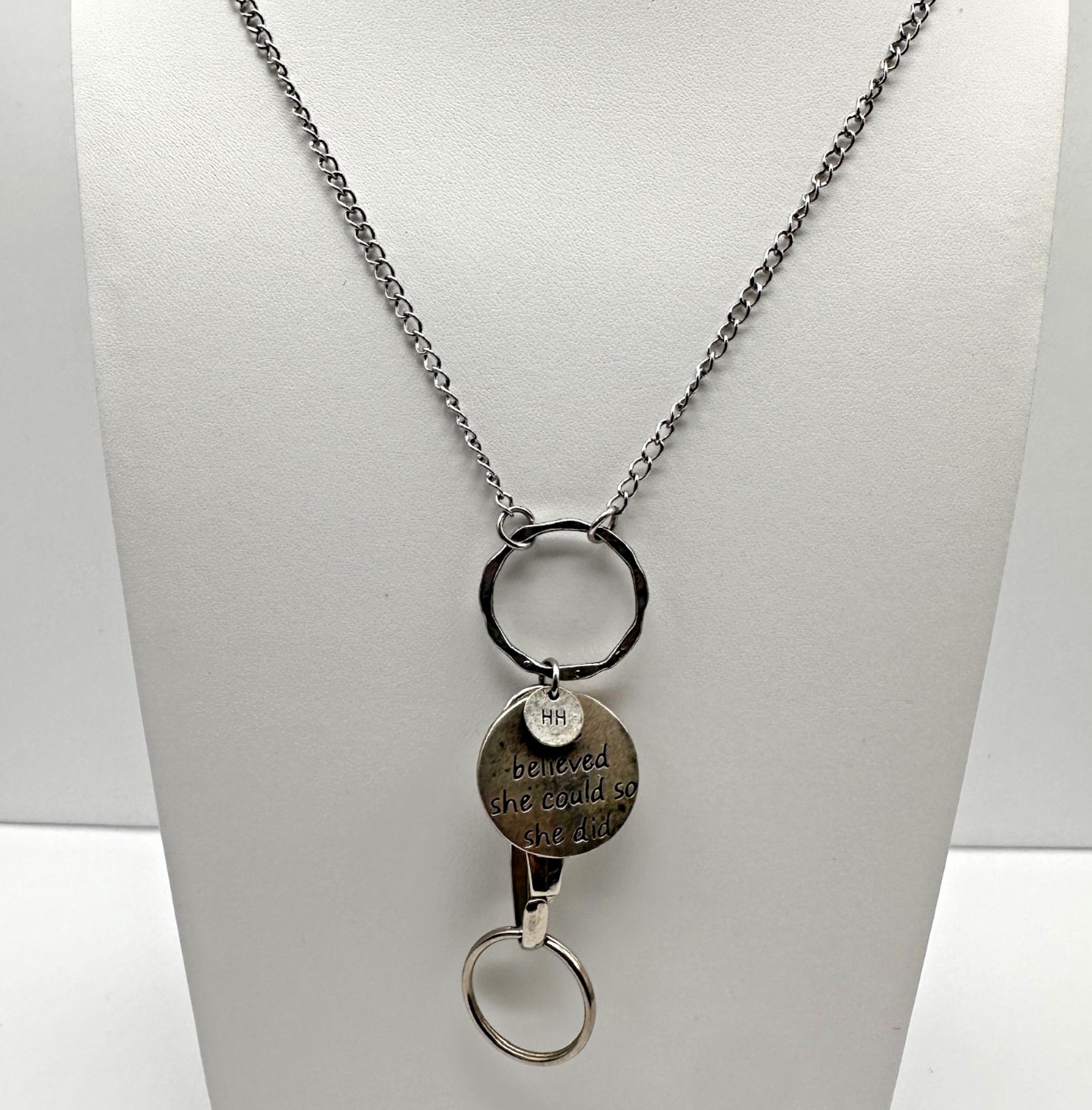 Vintage Silver Tone Infinity Loop Inspirational Q… - image 1