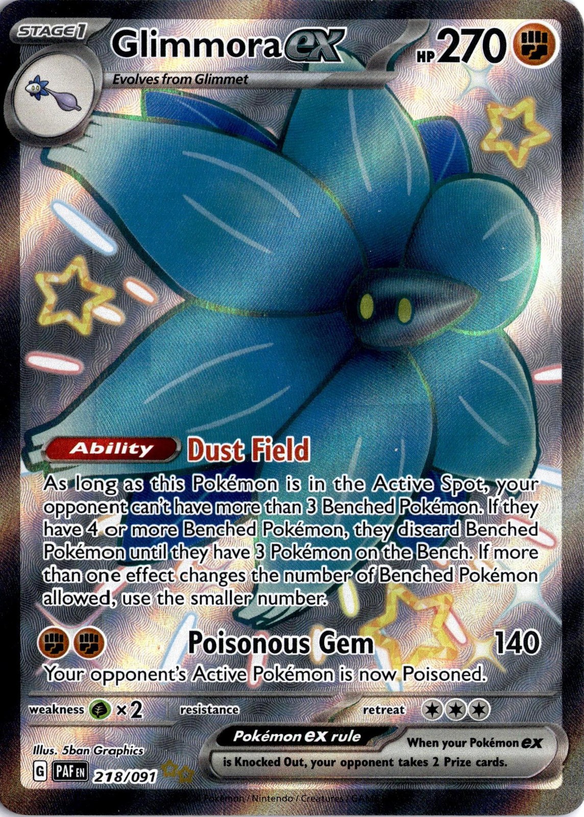 Glimmora ex 218/091 Shiny Ultra Rare Near Mint - SV: Paldean Fates