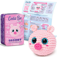 Minis Crochet Kit for Beginners   Gift Set to Make Pig Mimi Amigurumi Plushie  