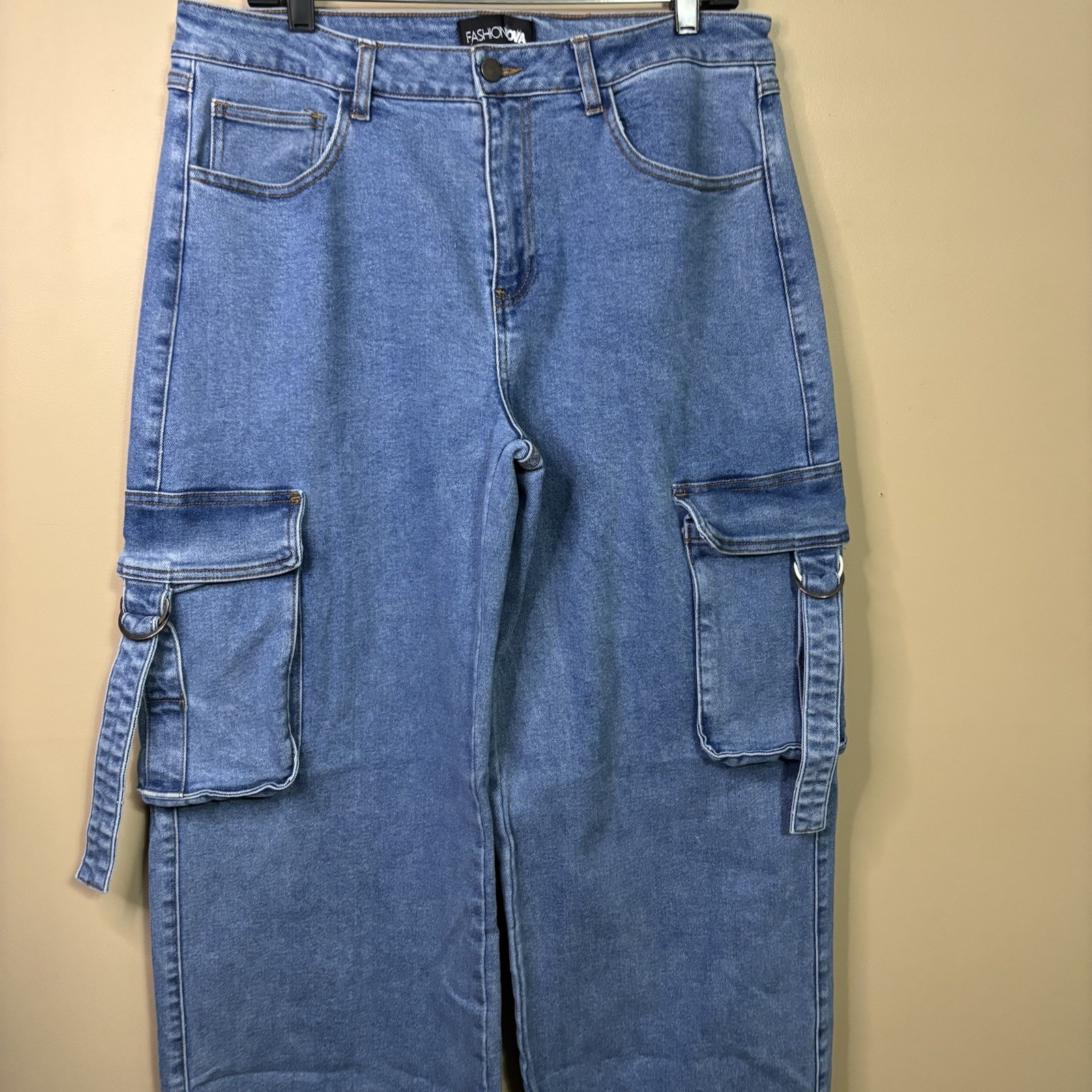 Fashion Nova Baggy Cargo Pants Y2K  Jeans Grunge Women Size 15