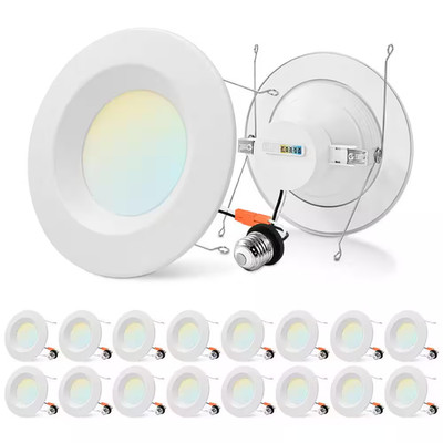 5/6 In. LED Can Light Adjustable CCT 2700K-5000K 17W=90W 1500LM Dimmable Integra