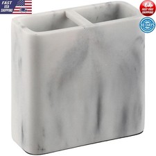 Marble Toothbrush Holder Bathroom Organizer Resin Durable Storage Makeup Brush