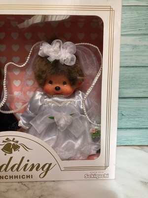 Monchhichi Wedding Set Plush Dolls Sekiguchi Bride Groom Tuxedo