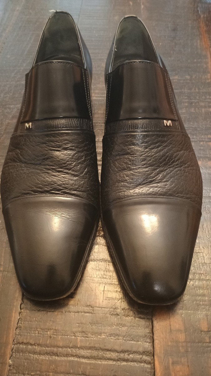 Moreschi Lugano - Peccary Men's Black Leather Shoes US Size 8.5
