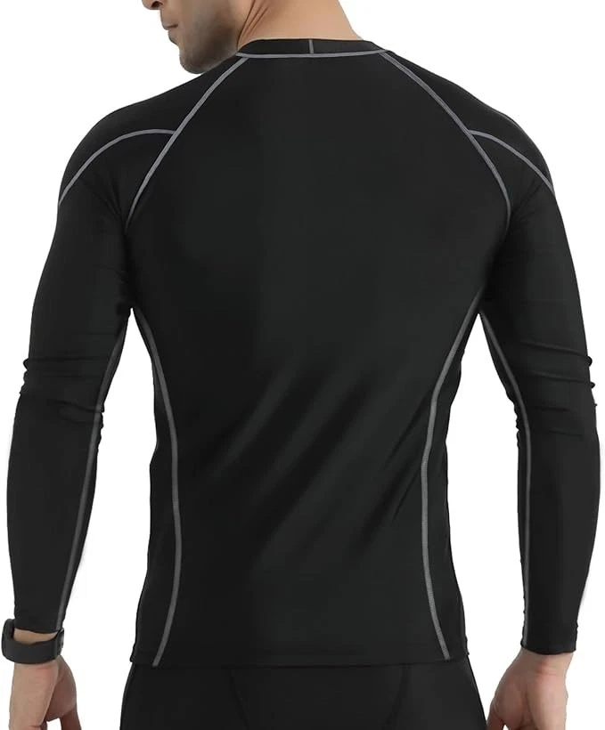Mens Compression Armour Base Layer Top Long Sleeve Thermal Gym Sports Shirts UK - Image 3 of 4