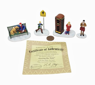 #ad Hawthorne Village Ridin#x27; The Rails Passing The Time Set Of 5 Christmas HO $39.99