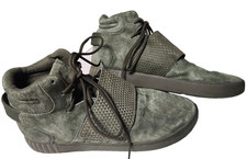 Adidas Tubular Invader Strap Sneakers Green Suede Size 11 Comfort