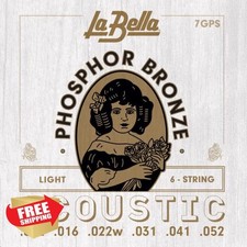 La Bella 7GPS Phosphor Bronze Acoustic Guitar Strings Light