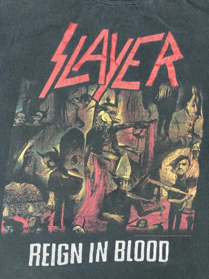Camiseta Slayer Reign In Blood Gráfica Hombre XL Negra Manga Corta Música Foto 2 de 4