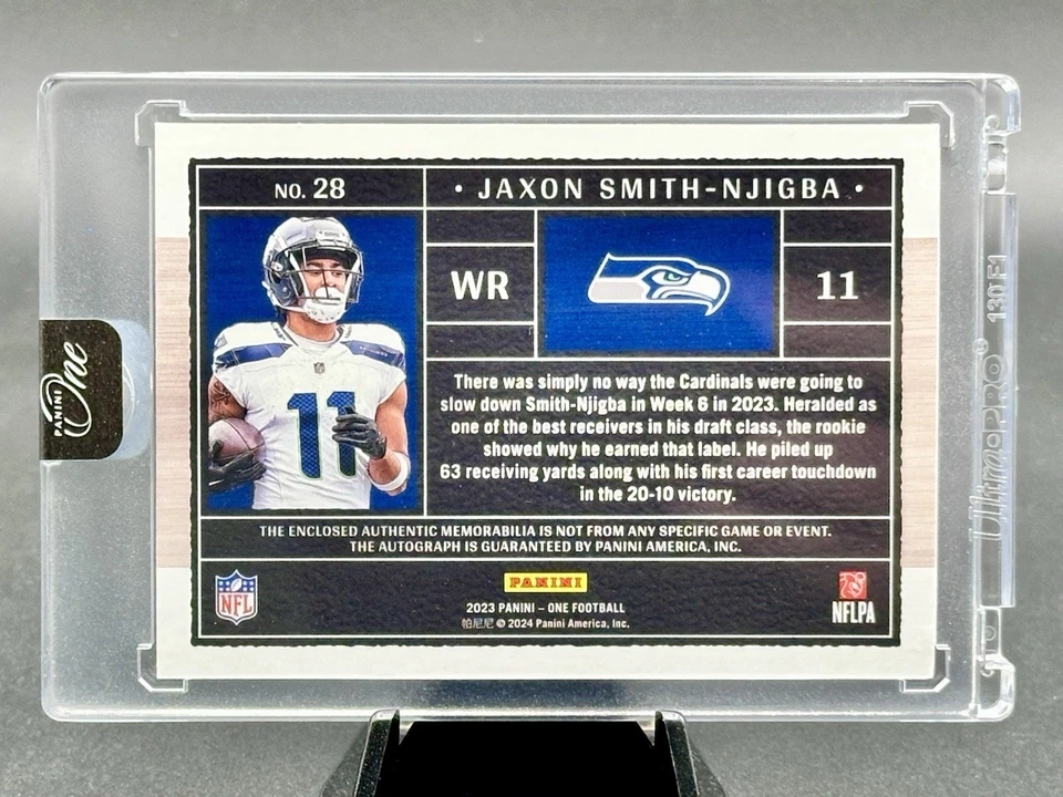 /49 RPA 2023 Panini One JAXON SMITH-NJIGBA Rookie Patch Auto Bronze Prizm - Image 2 of 2