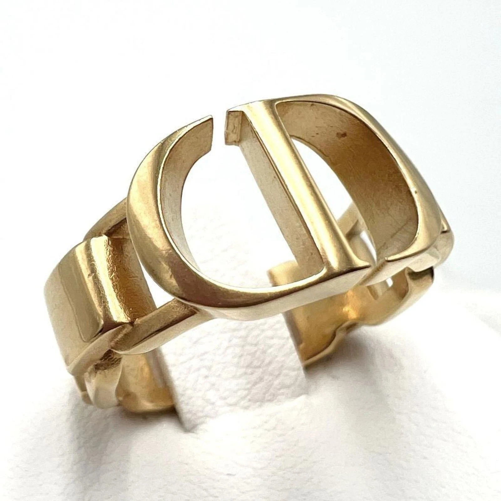 Bague Dior CD métal doré bijou authentique
