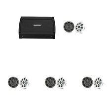 Kicker Marine 4 Ch Amp 4 pair 6.5" Coaxial Speaker Audio Upgrade 48KX...
