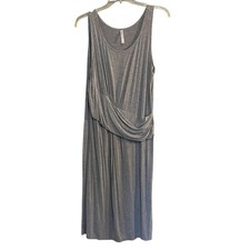 Fabletics Women's Size 1X Gray Heather Retta Midi Jersey Dress