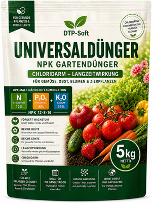 5kg Universaldünger NPK Gartendünger chloridarm Gemüse Obst Langzeit 5 kg TOP