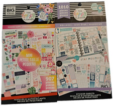 The Happy Planner MAMBI Sticker Books 2 Bundle Lot NEW Choose Happy and Wellness