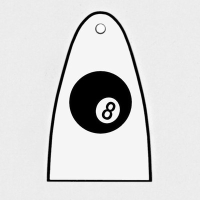 GUITAR TRUSS ROD COVER Engraved Etched - Fit Schecter - 8-BALL Eight Ball White
