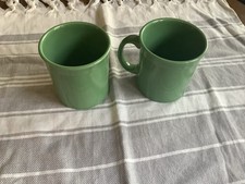 Set of 2 Fiesta HLC USAGreen Ceramic Tapered Coffee Mugs 15oz - EUC
