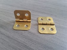 Pair of Small Strong Brass Hinges for Crafting Door Box 25mm x 36mm
