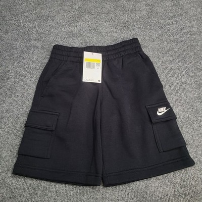 Nike Shorts Boys Small Black White Futura Cargo Club Fleece Sweats Kids Youth 03