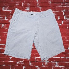 VTG Polo Ralph Lauren Seersucker Shorts Mens 36 Blue White Striped EUC