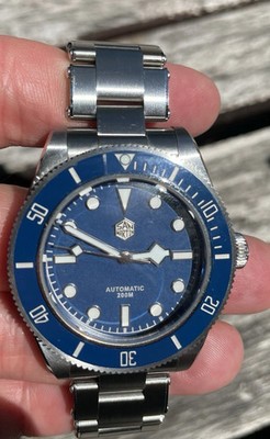 Bright Blue San Martin Automatic SS Tudor Black Bay Homage