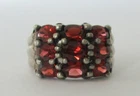 Vintage Sterling Silver Garnet Ring 925 Size 10