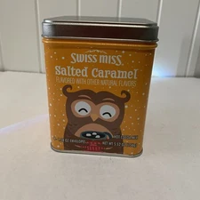 Swiss Miss Cocoa Tin - Milk Chocolate, Salted Caramel Empty