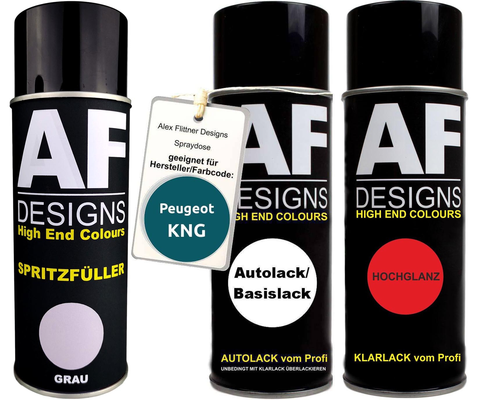 Spritzfüller Set für Peugeot KNG Bleu Mare Metallic Klarlack Spritzfüller Grundi