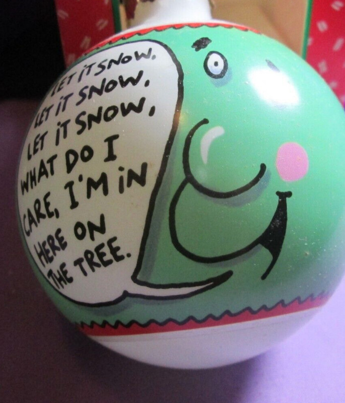 Hallmark Shoe Box Ornament Let It Snow Glass Ball Christmas 1992  Original Box