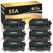 6 PACK CE255A Toner for HP 55A LaserJet Enterprise 500 MFP M525dn M525f Printer