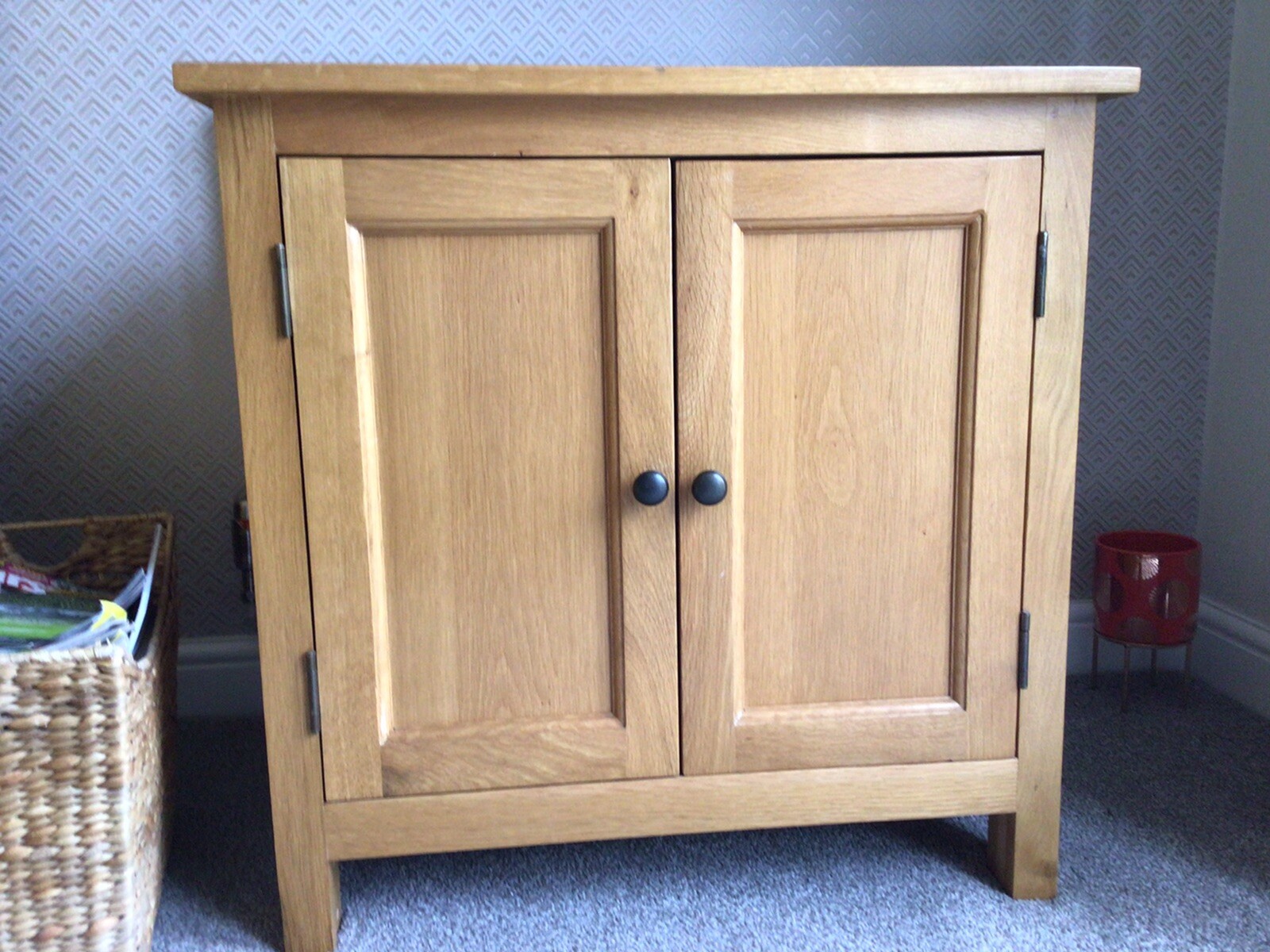 Small Oak Storage Light Oak Ideal Size For Small Area eBay