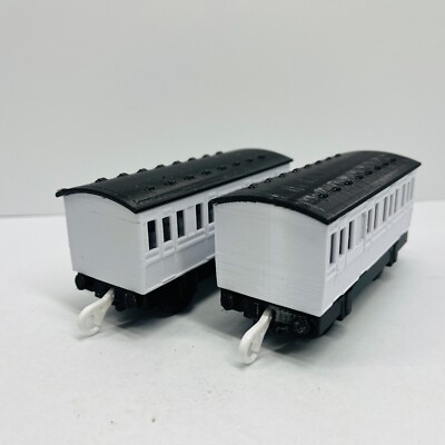 CUSTOM MADE WHITE PASSENGER COACH Trains Works on TrackMaster and Tomy Tracks