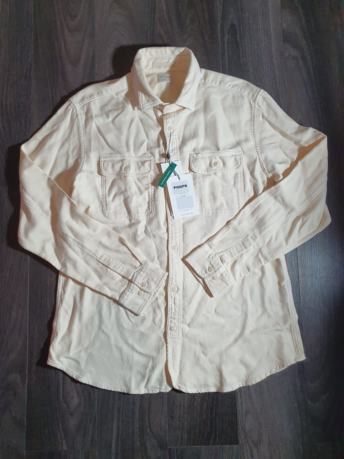 Selected Homme Brushed Cotton Jackson Overshirt Yellow Size 17.5 Collar BNWT