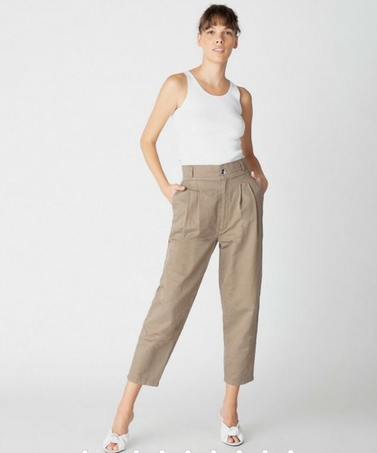 Pleated Linen Blend Trouser Pants 