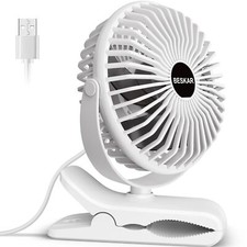Clip on Fan 360  Rotation Quiet Stroller Fan with Strong Airflow3 Speeds Port...