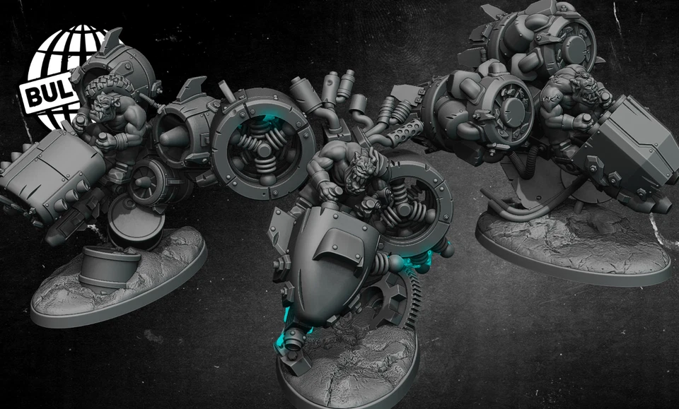 Compatible con Wargames - Orc Speeda Bikers x 3, Bulwark