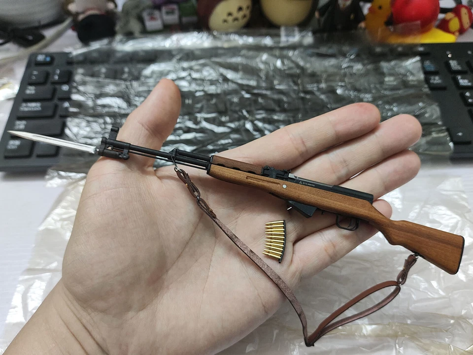 1/6 Ручной Работы WWII SKS Дерево Металл Китайский Тип 56 Полуавтоматическая Винтовка Игрушка Пистолет Подарок - Изображение 3 из 4