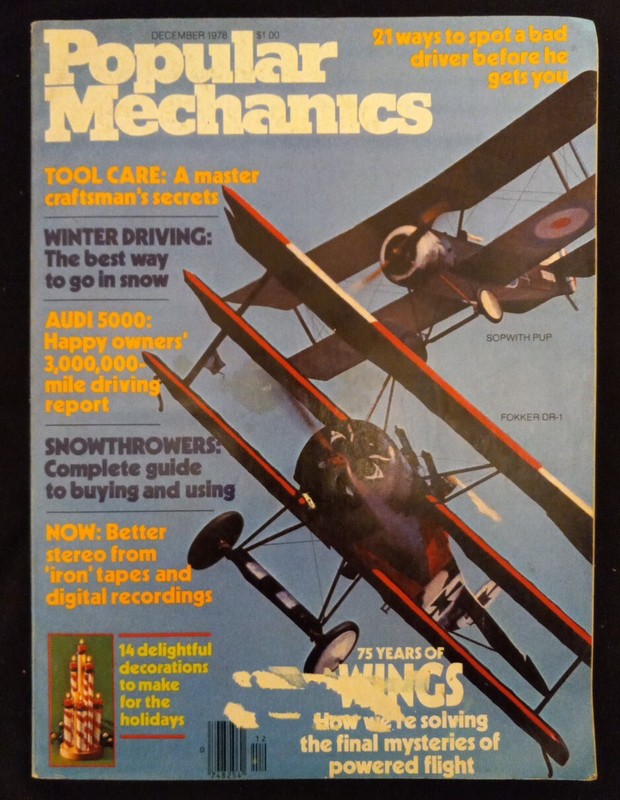 VINTAGE POPULAR MECHANICS DECEMBER 1978 75 YEARS OF WINGS: MYSTERIES OF FLIGHT