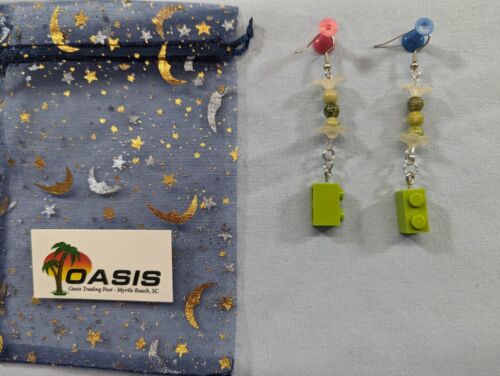 Hand-Crafted Earrings Brick - Charms Beads Lego - Each One Unique - 第 1/1 張圖片