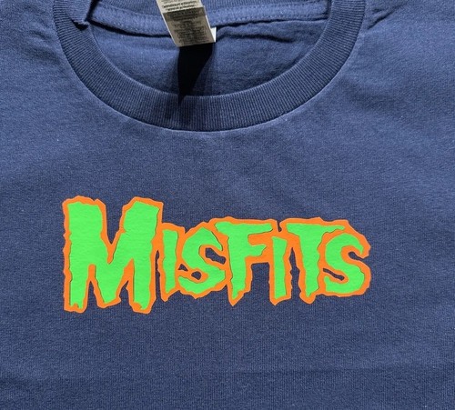 New MISFITS Little Kid’s T Shirt Custom Iron On Navy Blue Neon Logo Youth XS - Picture 7 of 10