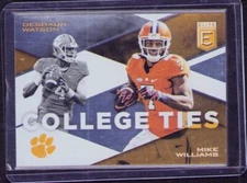 2017 Panini Elite Draft Picks College Ties #5 Deshaun Watson, Mike Williams (RC)