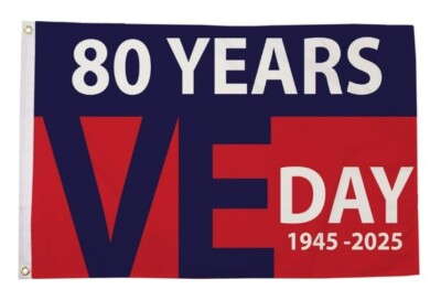 VICTORY IN EUROPE VE DAY 5x3 Fuß FAHNE 150cm x 90cm DESIGN VERSION C
