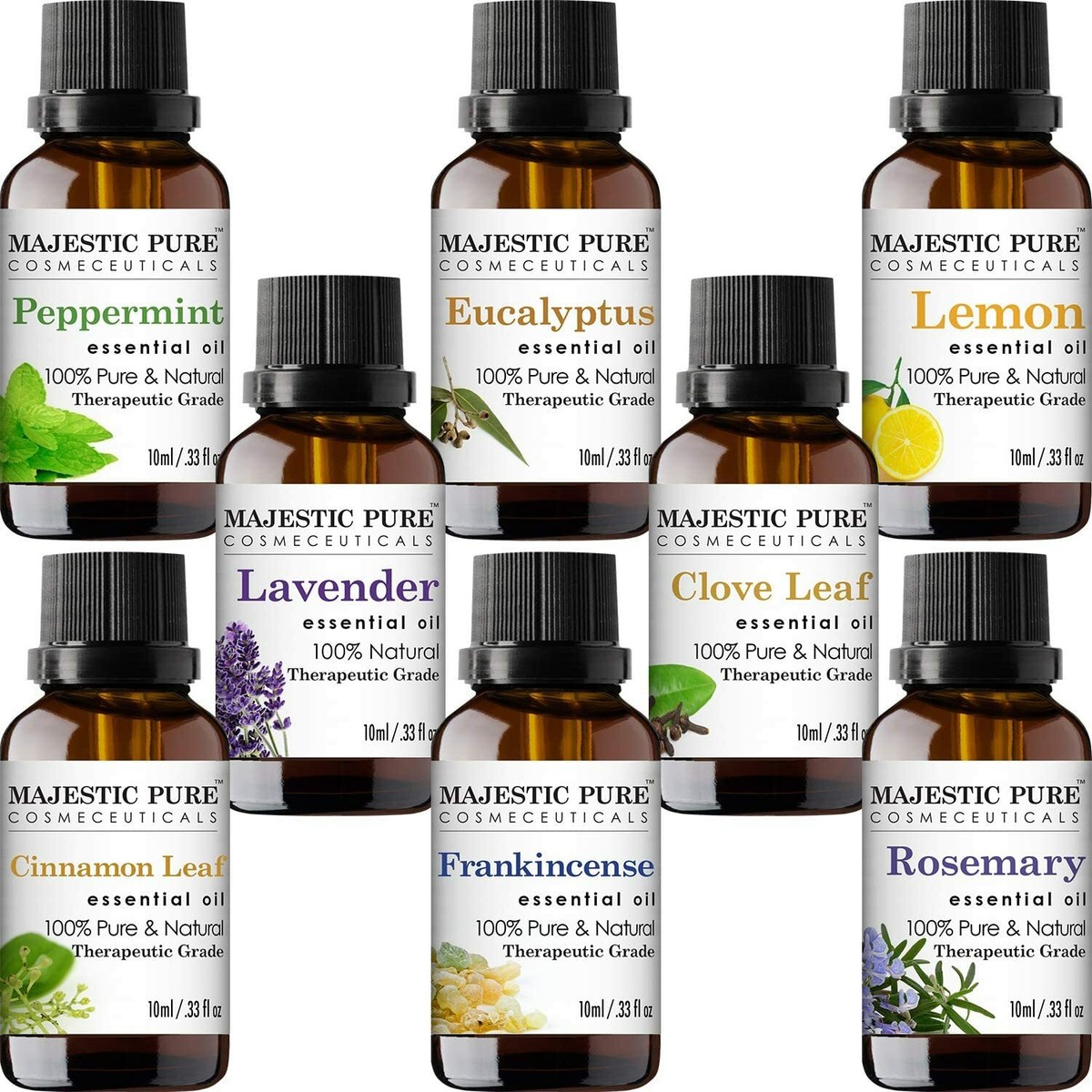 MajesticPure Aromatherapy Essential Oils (8 Pack)10 ml Natural - Main Image