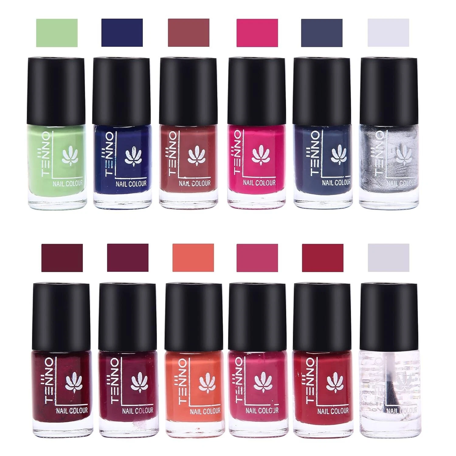 TENNO Candy Glossy Nail Paint, High Shine, Glossy Finish (Pack of 12)