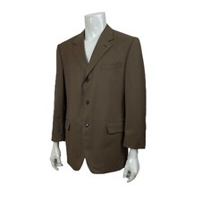 Jones New York Mens Wool Silk Blend Blazer Sport Coat Brown Mens 42R