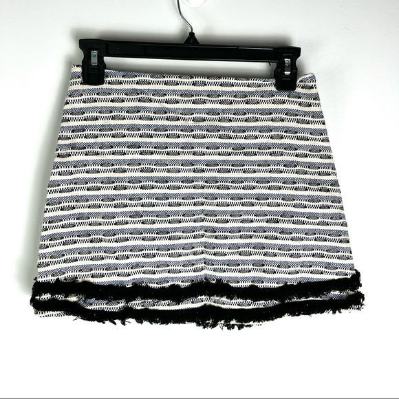 Lush Womens White Blue Geometric Side Zipper Pencil Skirt
