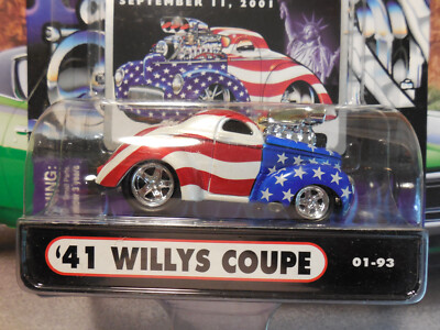 Muscle Machines '41 Willys Coupe Red White Blue BLOWN RACE VERSION